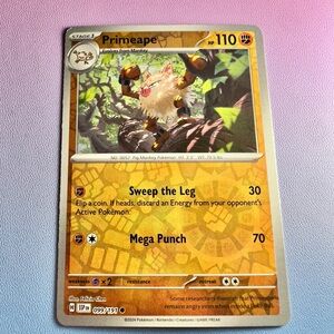 primeape [reverse holo] - 099/191 (common) — pokemon: surging sparks